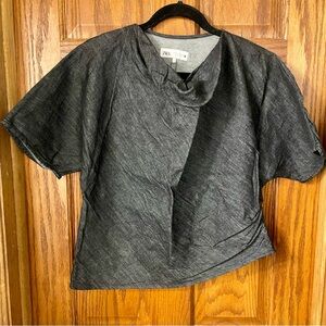 Zara Charcoal Gray Women's Top